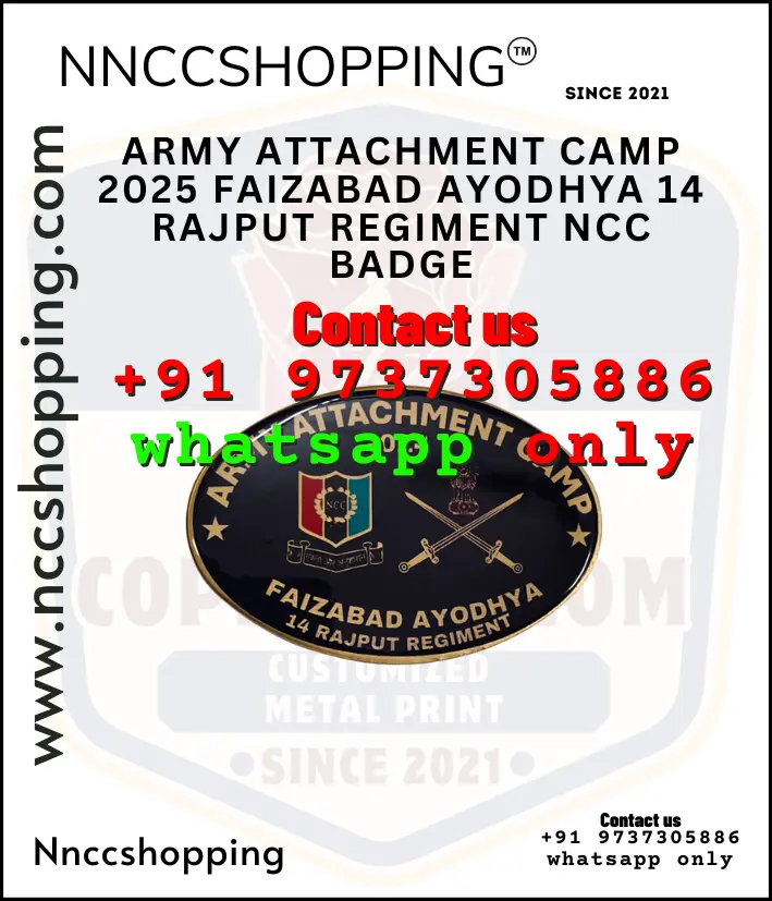 Army attachment camp 2025 faizabad ayodhya 14 rajput regiment ncc badge