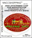 Army attachment camp 2025 mehadipatham hyderabad ap & t directrorate ncc badge