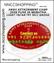 Army attachment camp 2025 pune 15 maratha light infantry ncc badge