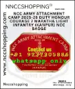 Ncc army attachment camp 2025-26 duty honour courage 7 maratha light infantry (kanpur) ncc badge