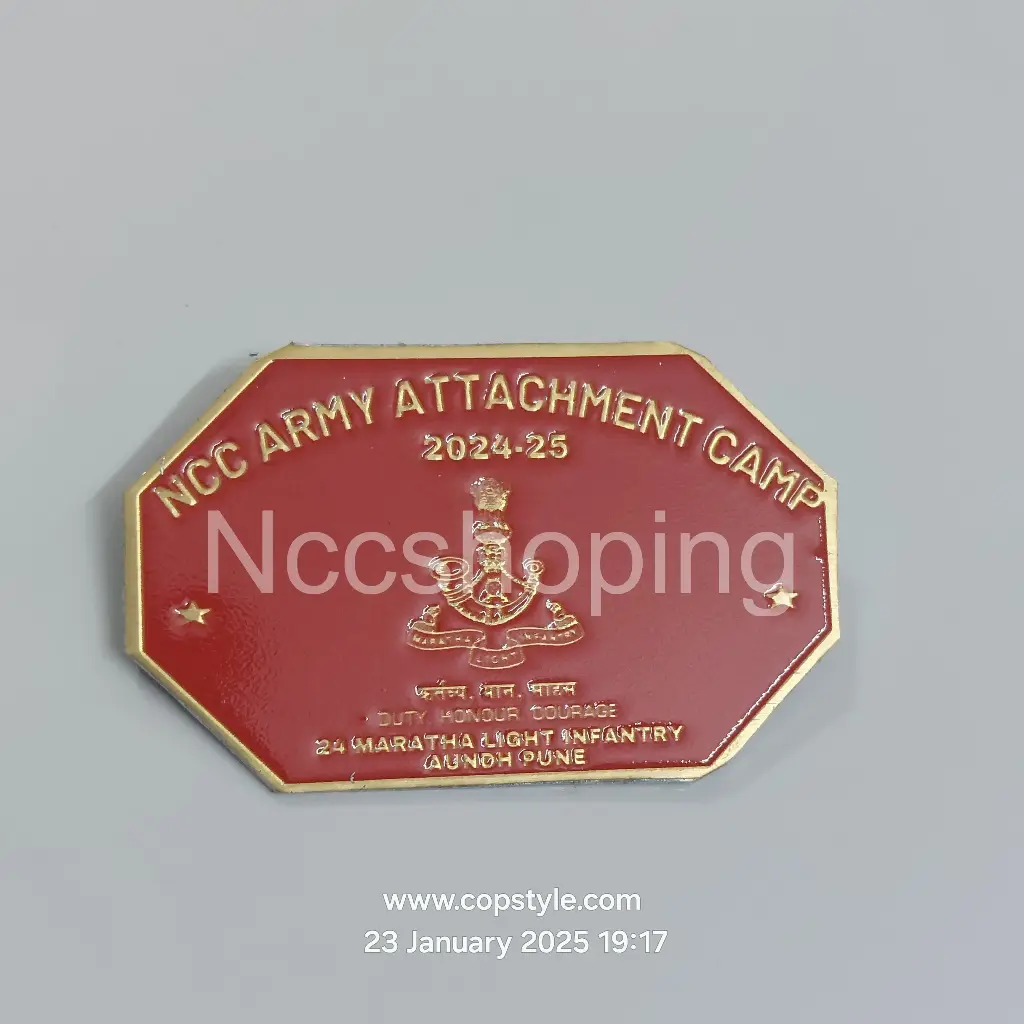 NCC army attachment camp 2024-2025 duty 25 Mararha Light Infantry Aundh Pune Ncc badge