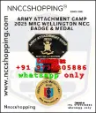 ARMY ATTACHMENT CAMP 2025 MRC WELLINGTON NCC Badge & Medal