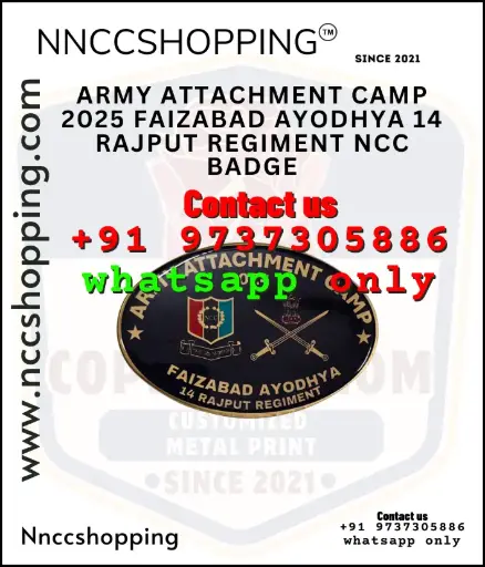Army attachment camp 2025 faizabad ayodhya 14 rajput regiment ncc badge